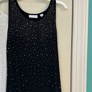 Black Sleeveless top and White Sleeveless top
with Rhinestone Detailing